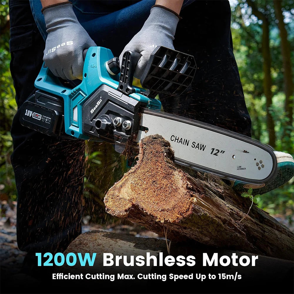 12-Inch Brushless Electric Cordless Chainsaw for Pruning