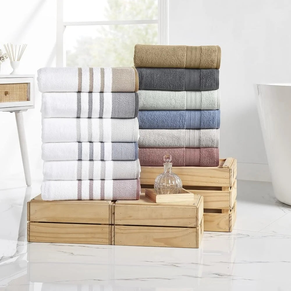 6 Piece Cotton Bath Hand Towel Set
