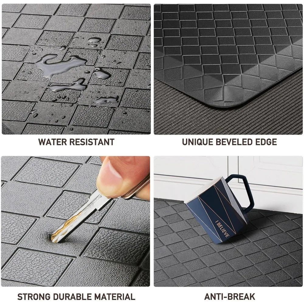 Thick Anti-Fatigue Kitchen Rug - 4-5 Inch Waterproof Non-Slip Mat, Heavy Duty Ergonomic Kitchen Floor Mat