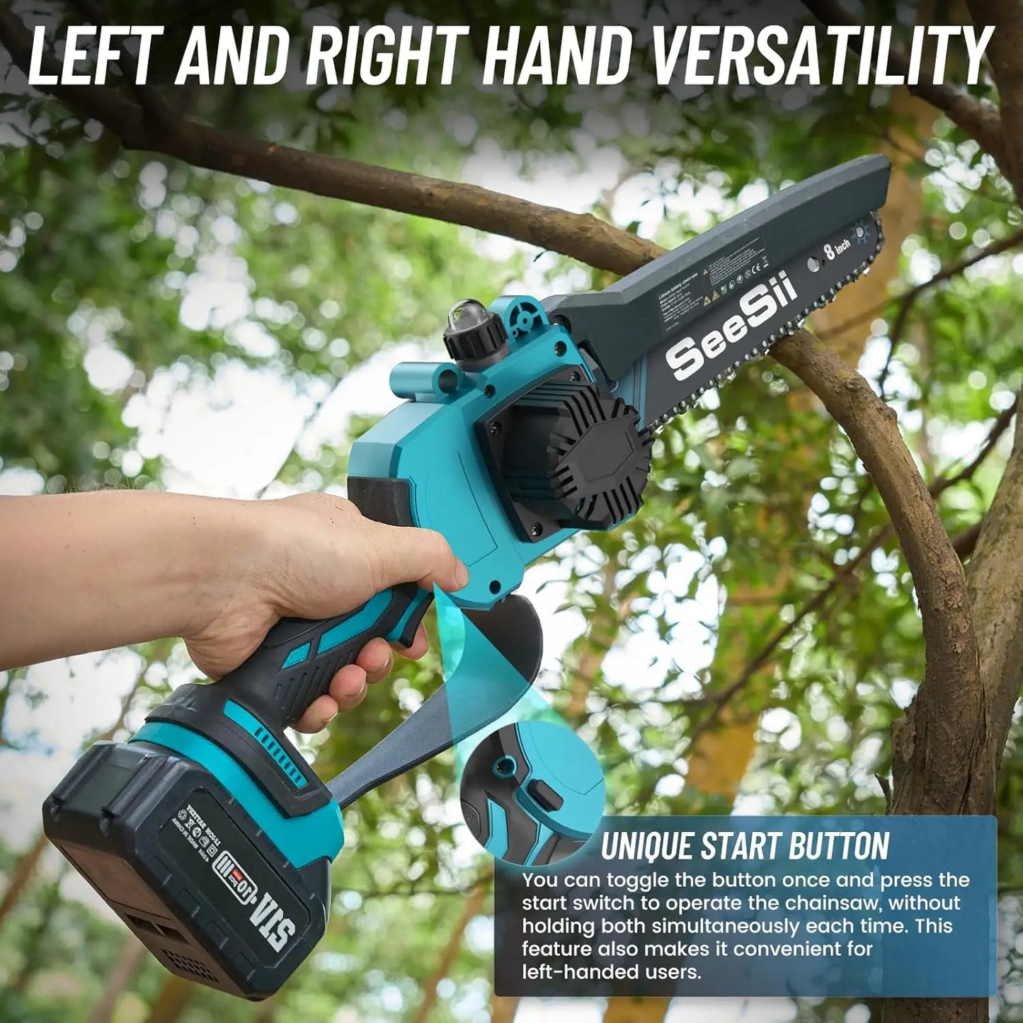 2-IN-1 Cordless 8" Electric Pole Saw