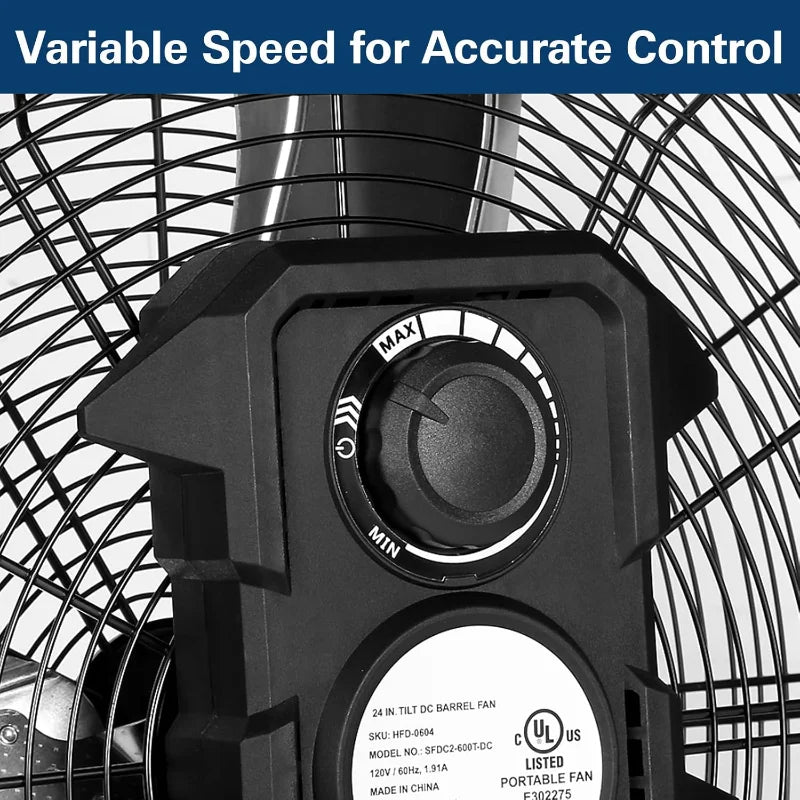 24" Ultra Quiet Variable Speed Drum Fan