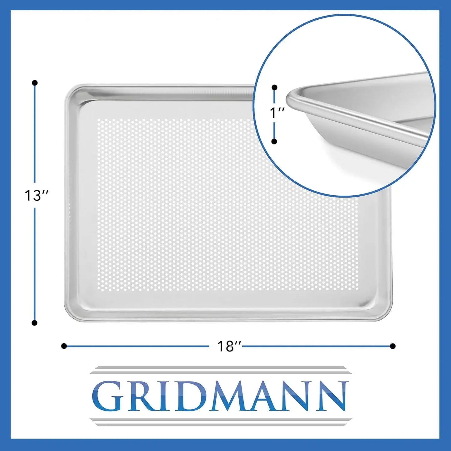 13" x 18" Commercial Grade Perforated Aluminum Baking Sheet