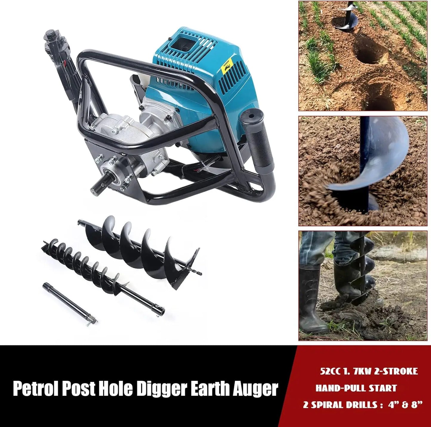 2.3HP Gas Powered Auger Post Hole Digger