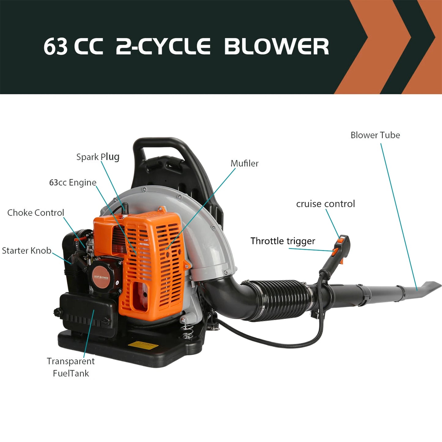 Gas Powered Leaf Blower 2-Stroke Engine Blower