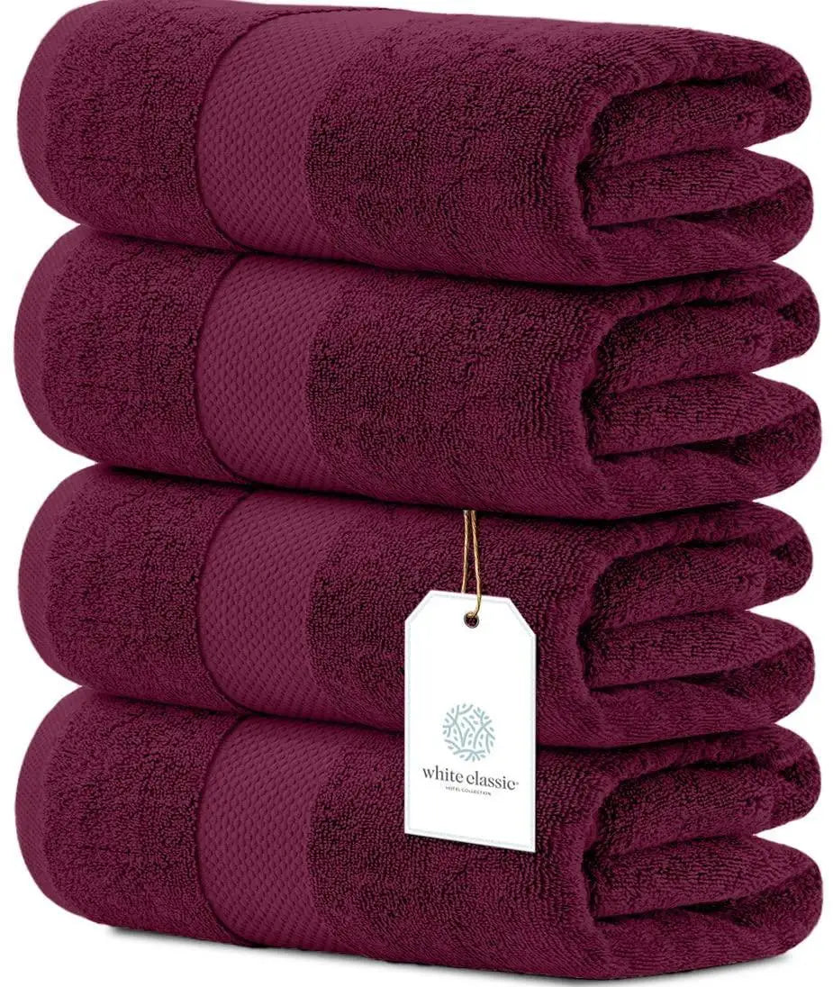 Four 27x54" Red Ultra Soft Bath Towels