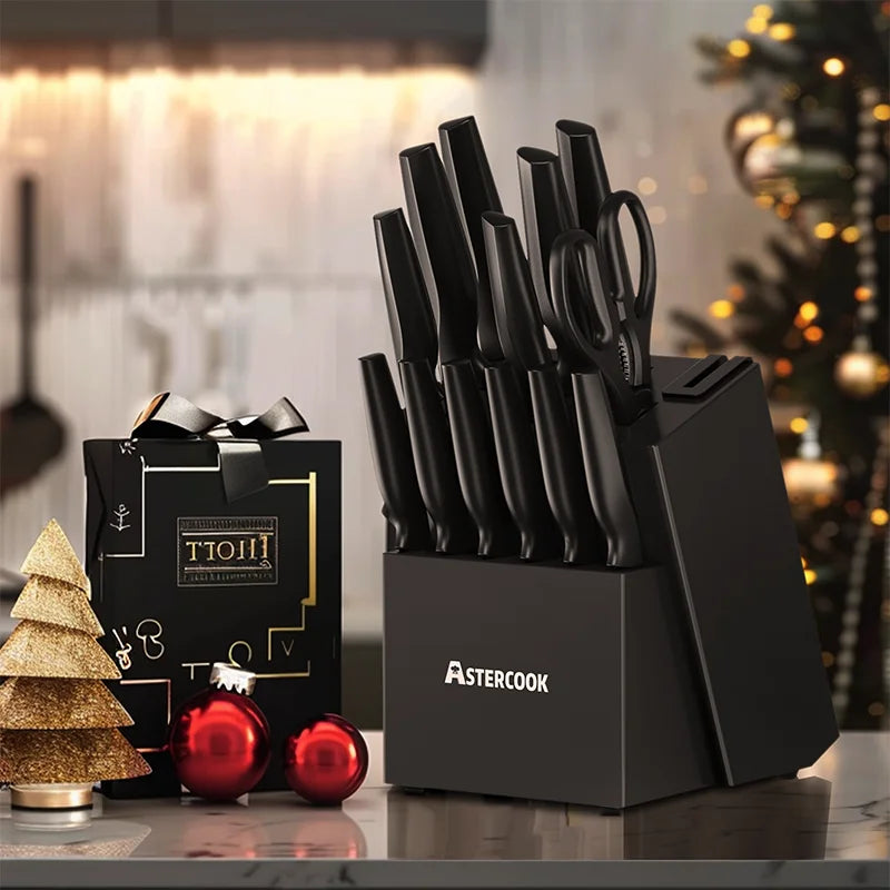 15 Pieces German Stainless Steel Knife Set