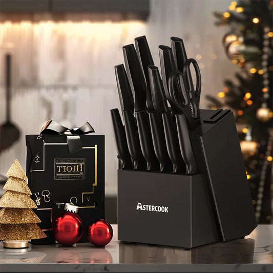 15 Pieces German Stainless Steel Knife Set