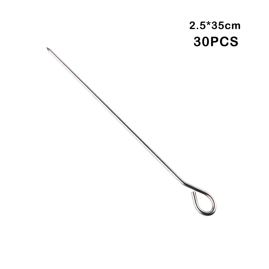30 Pieces Barbeque Duck Pork Beef Skewer Portable Vegetable Grilling Roll Needles Cooking Tool Kitchen Supplies 2.5x35cm