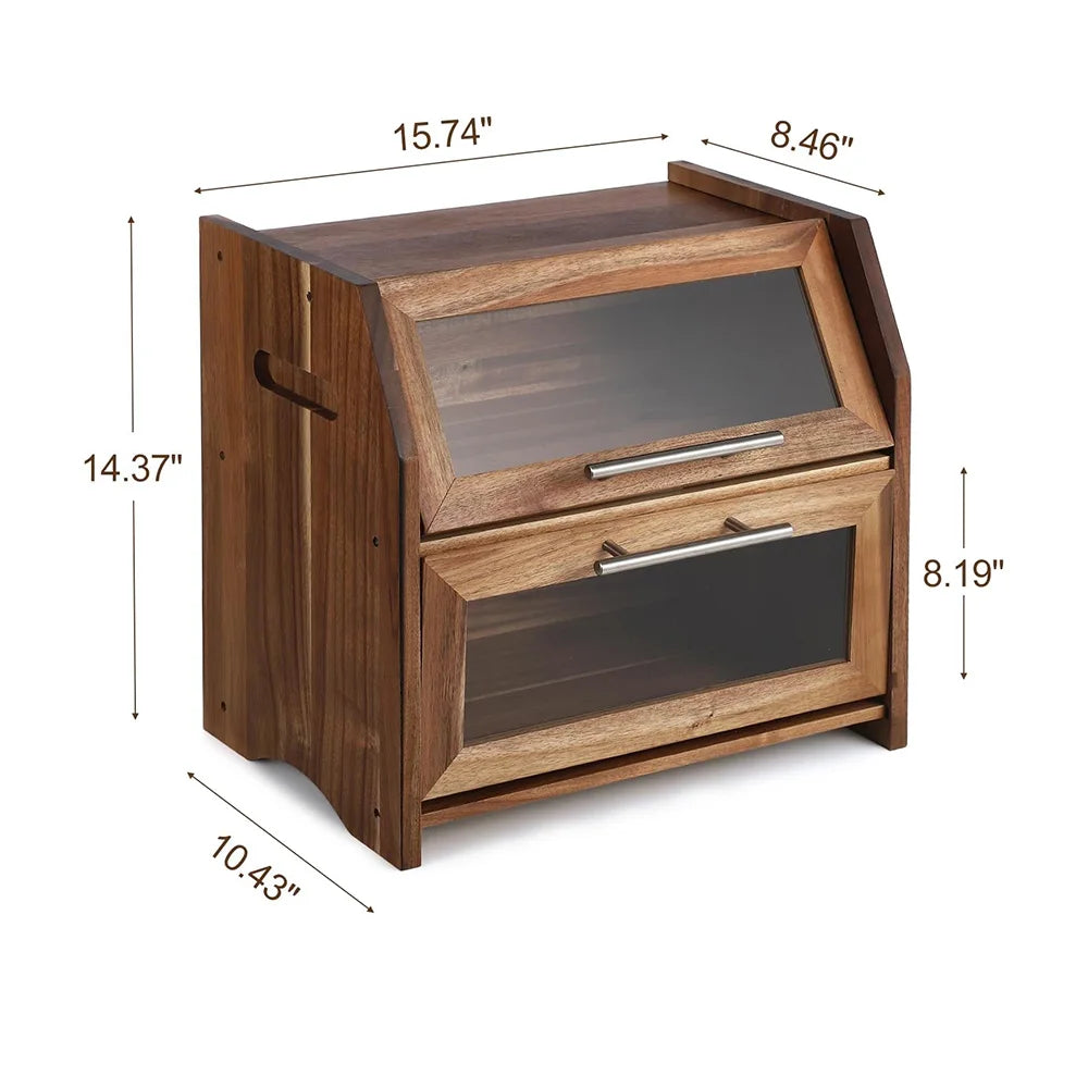 2 Layer Bread Box with Clear Panels
