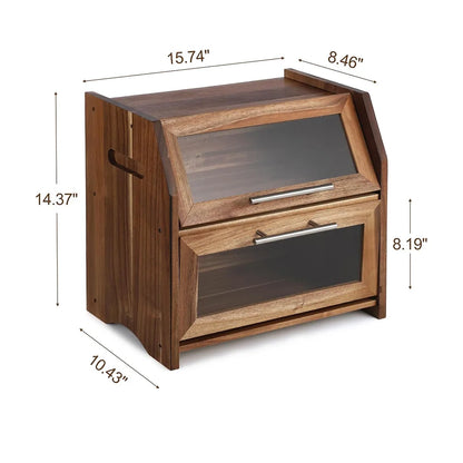 2 Layer Bread Box with Clear Panels
