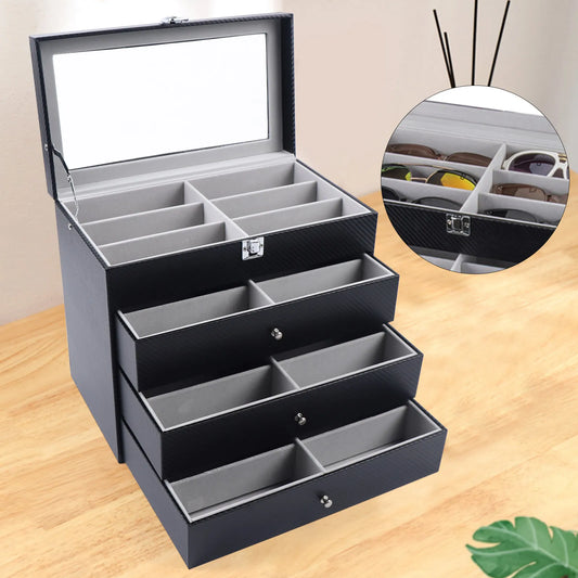 24-Slots Glass Organizer Storage Box Display Holder