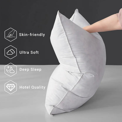 2PC Duck Feathers Pillows 100% Cotton