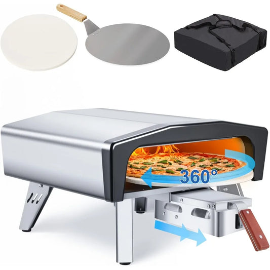 20" Outdoor Gas Pizza Oven & Rotating Stone