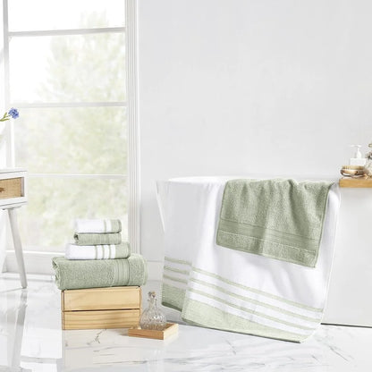 6 Piece Cotton Bath Hand Towel Set