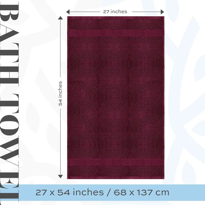Four 27x54" Red Ultra Soft Bath Towels