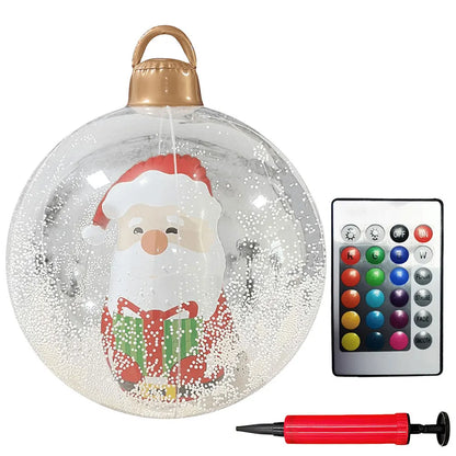 24 Inch Inflatable Christmas Balls New Years Christmas Ornaments with Lights PVC Giant Inflatable Christmas Balls Holiday Decor