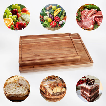 XL Thick Wood Chopping Board Side Handles