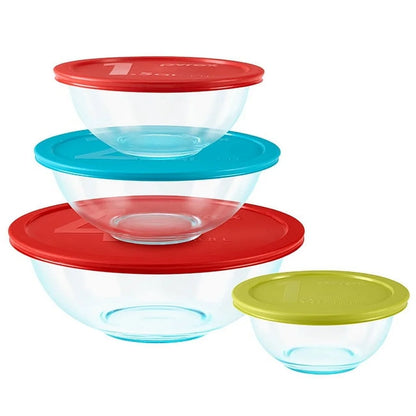 8-Piece Durable Glass Mixing Bowl Set