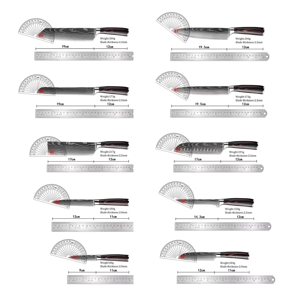 10pcs Professional Kitchen Knife Set
