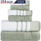 6 Piece Cotton Bath Hand Towel Set