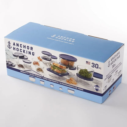 30 Piece Glass Food Storage Set
