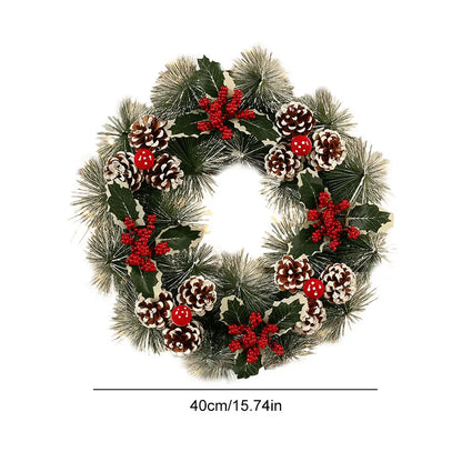 Christmas Hanging Decorations Versatile PVC Door Decor Wreaths Bow/Berry/Santa/Reindeer Artificial Wreaths Home New Years Gifts