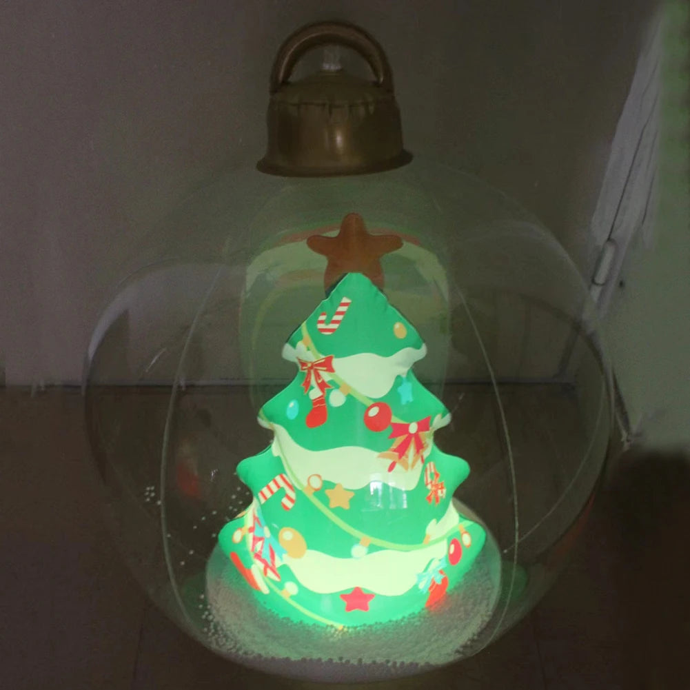 24 Inch Inflatable Christmas Balls New Years Christmas Ornaments with Lights PVC Giant Inflatable Christmas Balls Holiday Decor