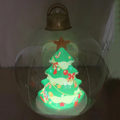 24 Inch Inflatable Christmas Balls New Years Christmas Ornaments with Lights PVC Giant Inflatable Christmas Balls Holiday Decor