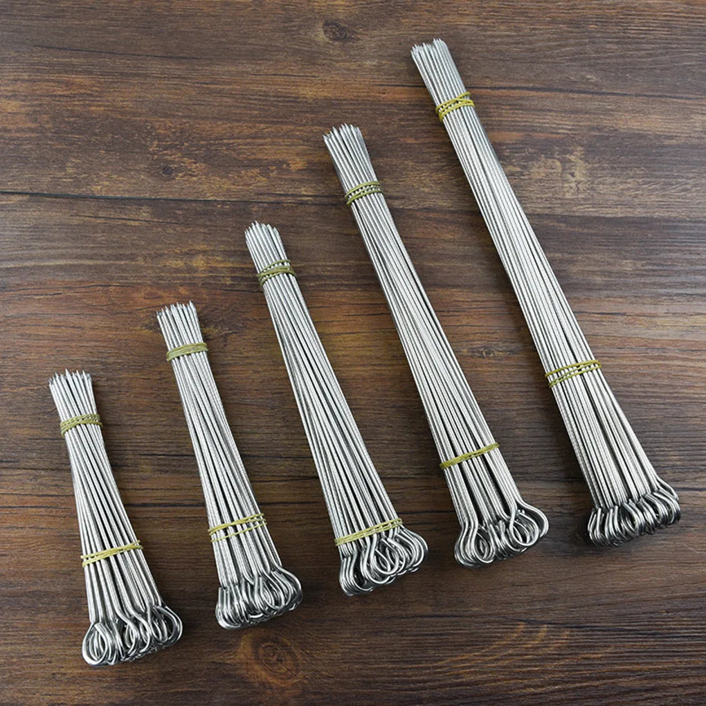30 Pieces Barbeque Duck Pork Beef Skewer Portable Vegetable Grilling Roll Needles Cooking Tool Kitchen Supplies 2.5x35cm