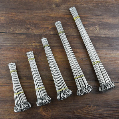 30 Pieces Barbeque Duck Pork Beef Skewer Portable Vegetable Grilling Roll Needles Cooking Tool Kitchen Supplies 2.5x35cm