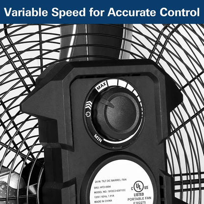 24" Ultra Quiet Variable Speed Drum Fan