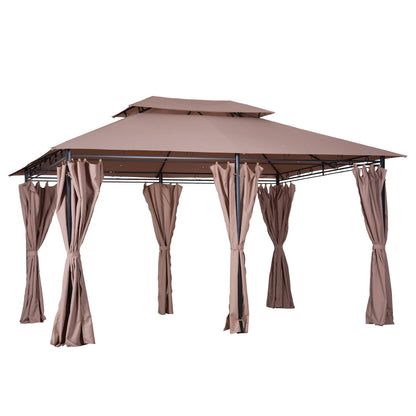 10'X13' Outdoor 2-Tier Vented Canopy Steel Gazebo
