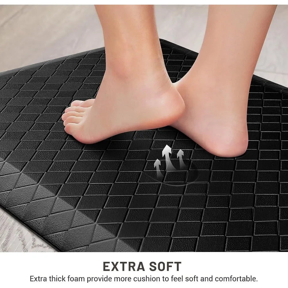 Thick Anti-Fatigue Kitchen Rug - 4-5 Inch Waterproof Non-Slip Mat, Heavy Duty Ergonomic Kitchen Floor Mat