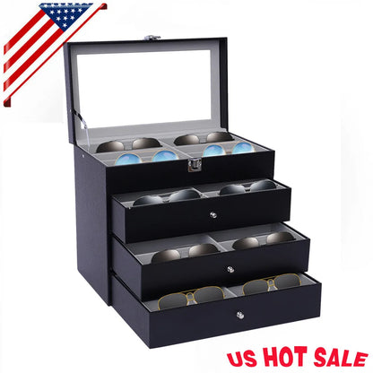 24-Slots Glass Organizer Storage Box Display Holder