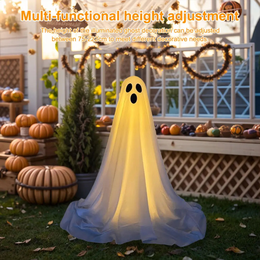 Lighted Spooky Ghost Decor Ghost Decorations with String Lights Scary Standing Ghosts Decor for Front Door Porch Yard Home Party