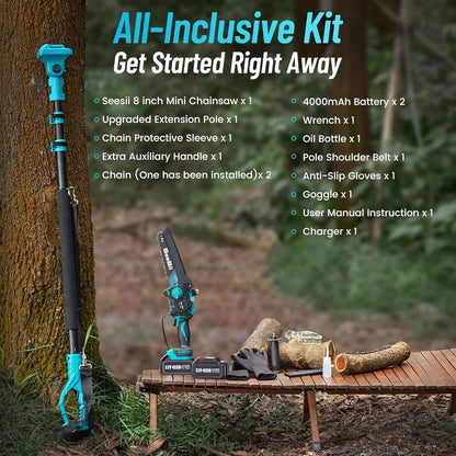 2-IN-1 Cordless 8" Electric Pole Saw