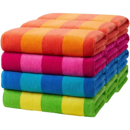 Twelve Pack 100% Cotton 30"x60" Velour Towels
