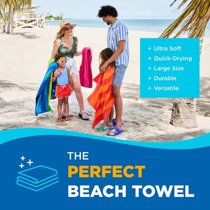 Twelve Pack 100% Cotton 30"x60" Velour Towels