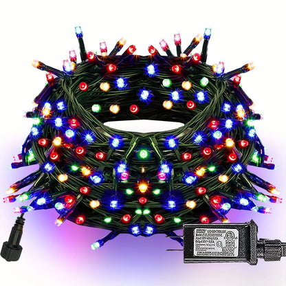 100ft 300 LED String Lights with 8 Modes, US Plug, Christmas Halloween Outdoor Decor