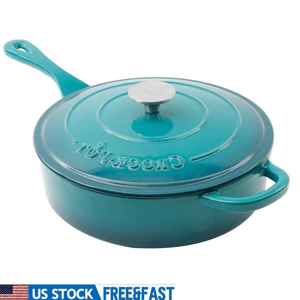 Heavy Duty Enameled Nonstick Cast Iron Skillet