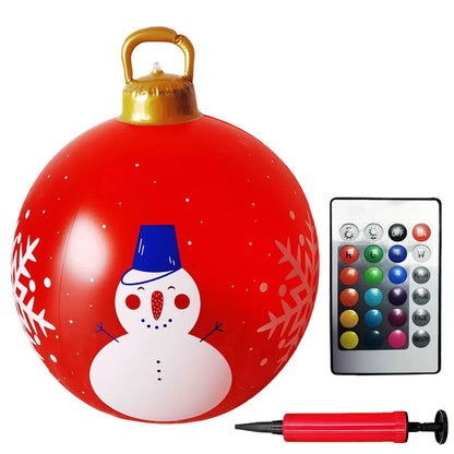 24 Inch Inflatable Christmas Balls New Years Christmas Ornaments with Lights PVC Giant Inflatable Christmas Balls Holiday Decor