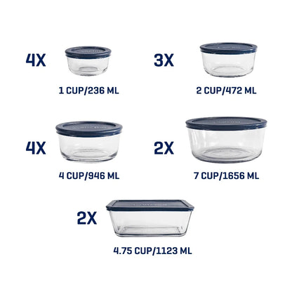 30 Piece Glass Food Storage Set