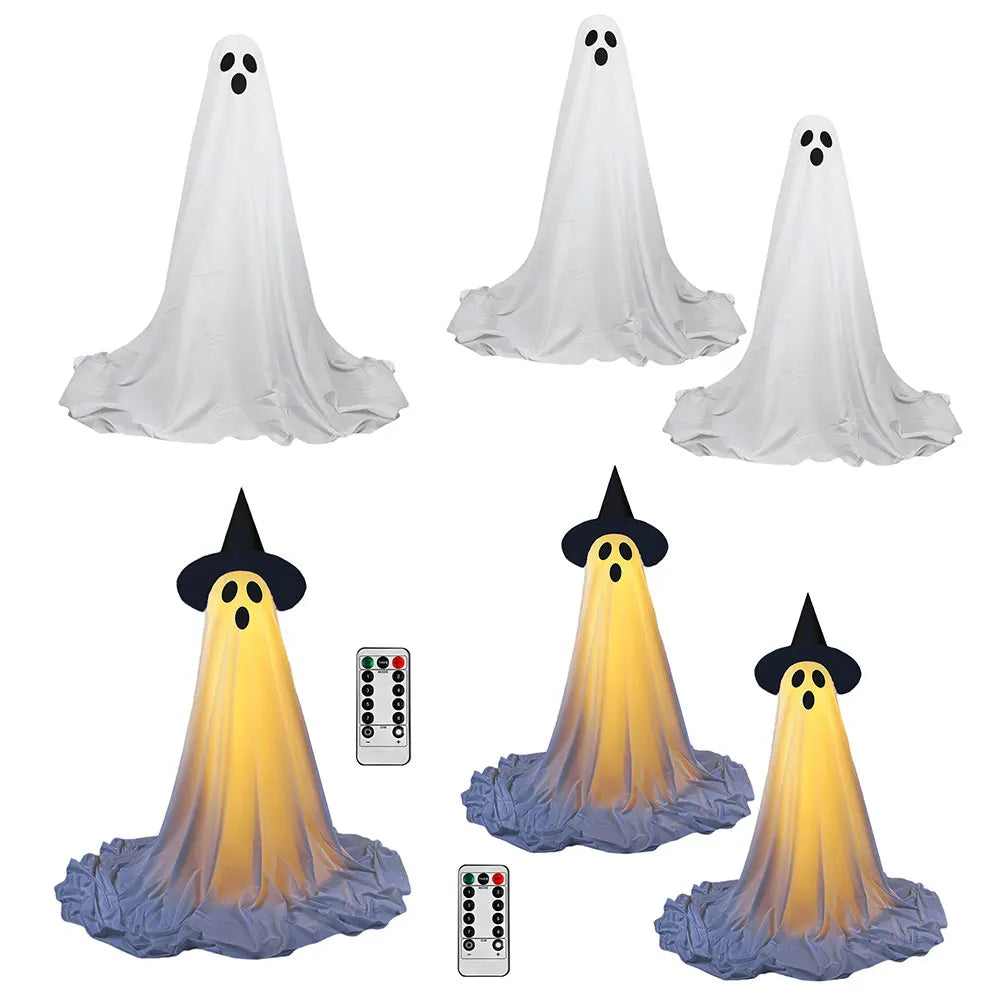 Lighted Spooky Ghost Decor Ghost Decorations with String Lights Scary Standing Ghosts Decor for Front Door Porch Yard Home Party
