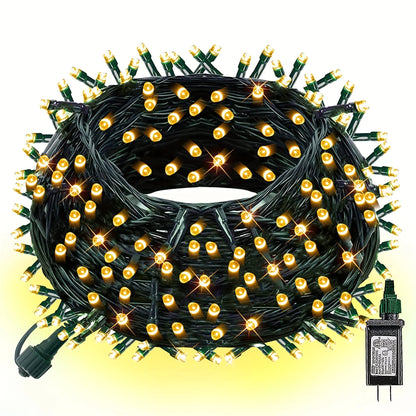 100ft 300 LED String Lights with 8 Modes, US Plug, Christmas Halloween Outdoor Decor