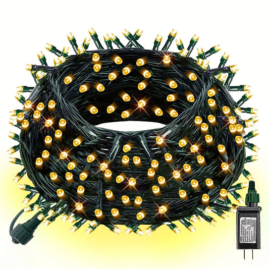 100ft 300 LED String Lights with 8 Modes, US Plug, Christmas Halloween Outdoor Decor