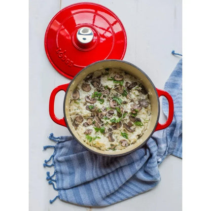 Lodge Cast Iron 5.5qt Red Dutch Oven