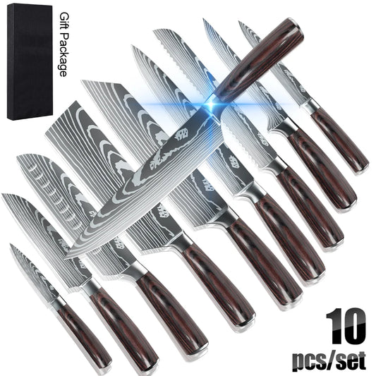10pcs Professional Kitchen Knife Set
