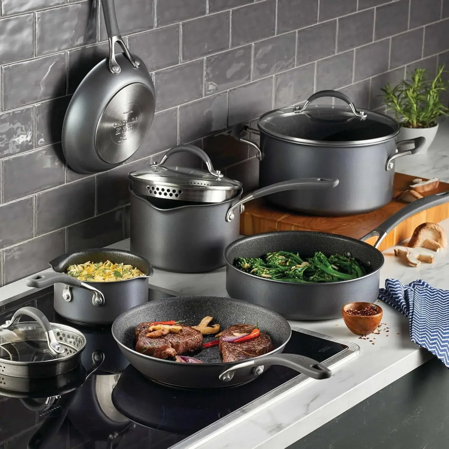 9 piece Nonstick Induction Scratch Defense Cookware