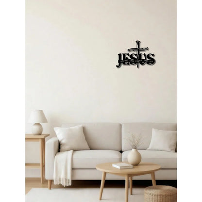 Jesus Cross Metal Wall Sculpture – "The Way, The Truth, The Life" Sign – Christian Decor – Halloween, Christmas Gift