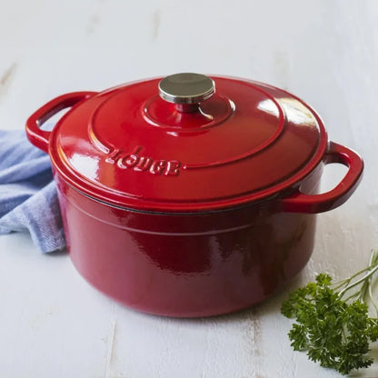 Lodge Cast Iron 5.5qt Red Dutch Oven